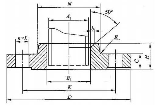 帶頸平焊法蘭結(jié)構(gòu)圖