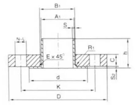 對(duì)焊環(huán)松套法蘭結(jié)構(gòu)圖